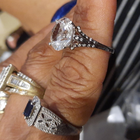 AUTHENTIC SOLID STERLING SILVER WHITE SAPPHIRE SEPTEMBER BIRTHSTON SOLITARE RING - Picture 2 of 5